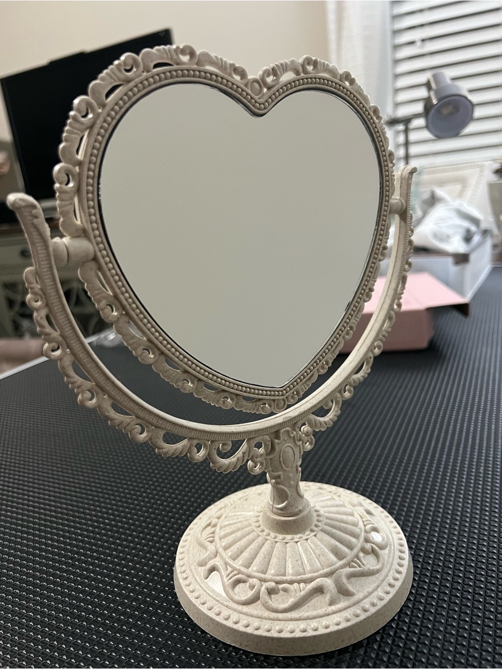Heart-Shaped Ornate Vanity Mirror
